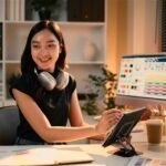 cheerful graphic designer